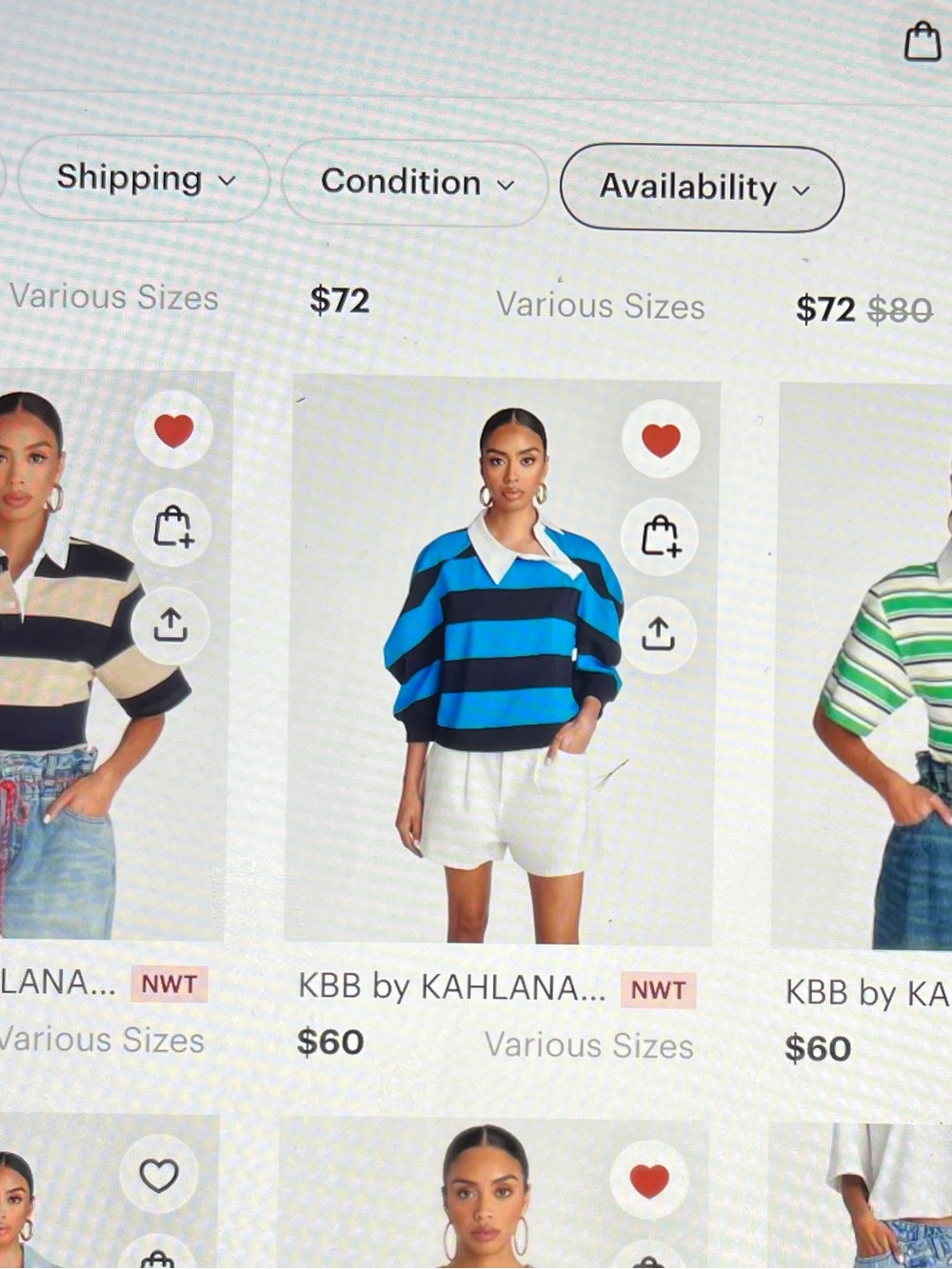 3 KBB by KAHLANA striped shirts .
